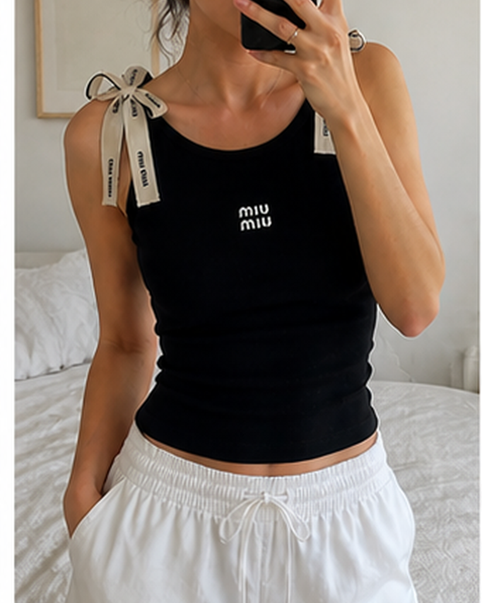 Débardeur Top Haut Miu Miu Noeud